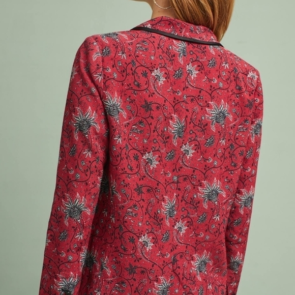 Anthropologie Berenice Piped Floral Blazer  M 🦂 - Picture 3 of 9